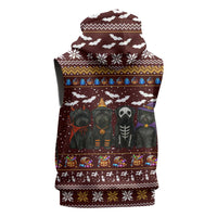 Affenpinscher Dog Halloween Christmas Sleeveless Hoodie Xmas Holiday Patterns - Wonder Print Shop