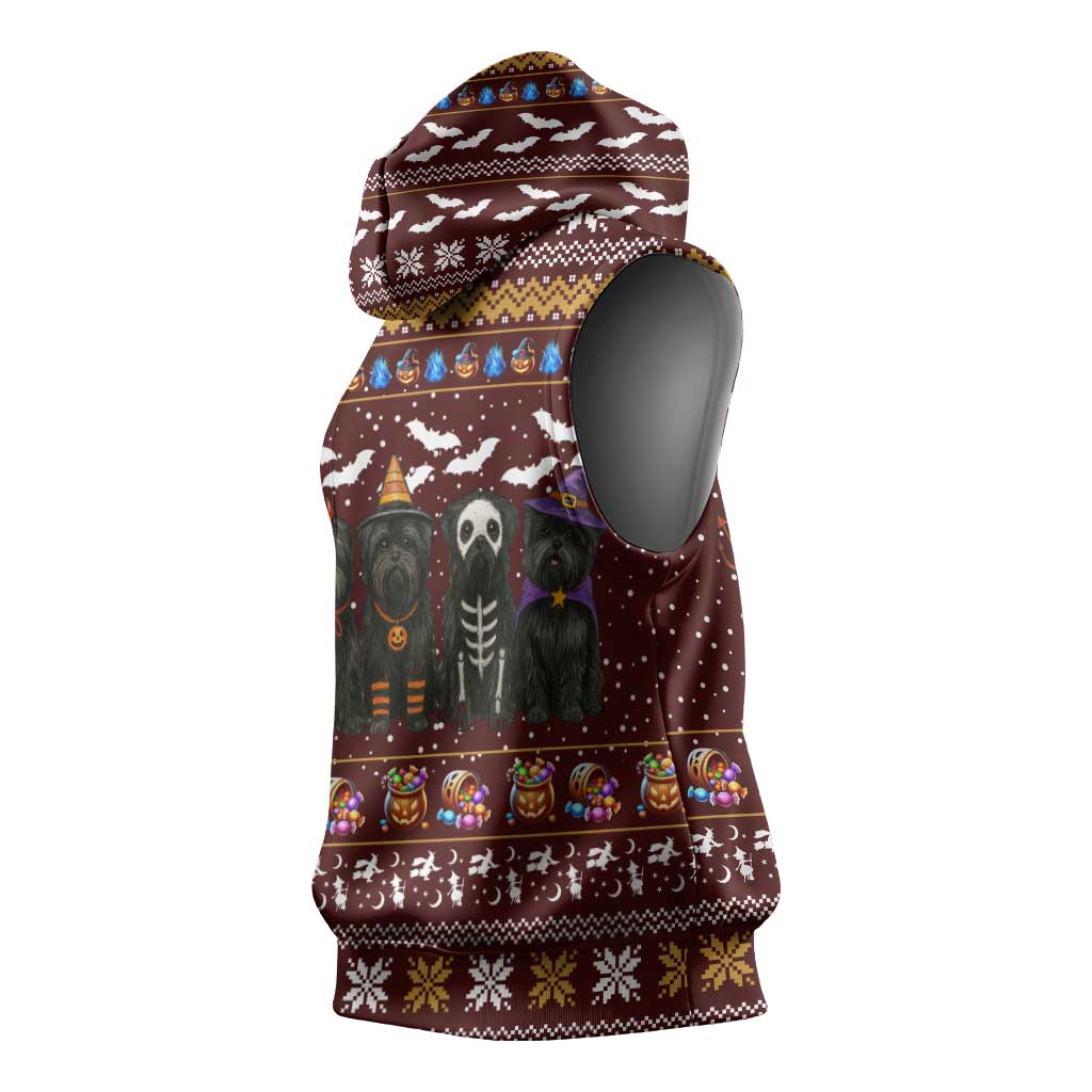 Affenpinscher Dog Halloween Christmas Sleeveless Hoodie Xmas Holiday Patterns - Wonder Print Shop