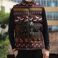 Affenpinscher Dog Halloween Christmas Sleeveless Puffer Jacket Xmas Holiday Patterns - Wonder Print Shop