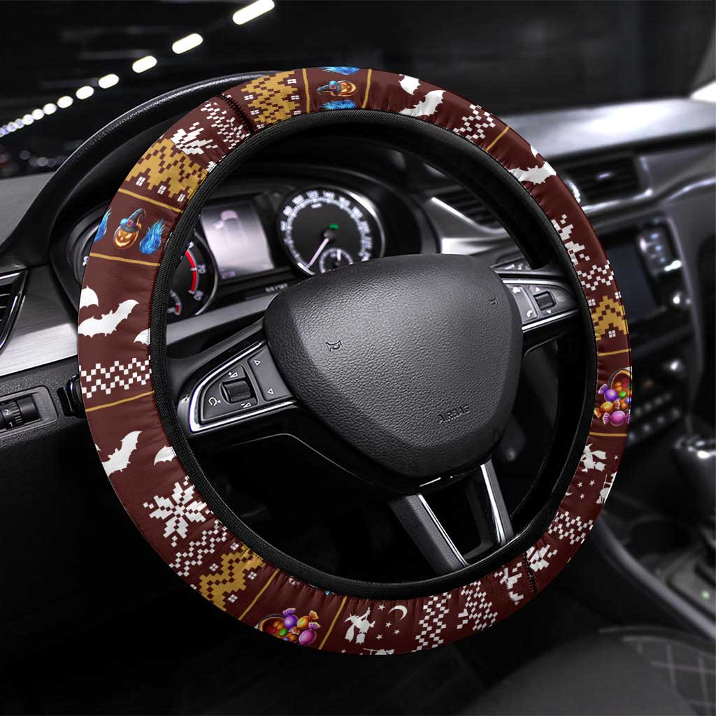 Affenpinscher Dog Halloween Christmas Steering Wheel Cover Xmas Holiday Patterns - Wonder Print Shop