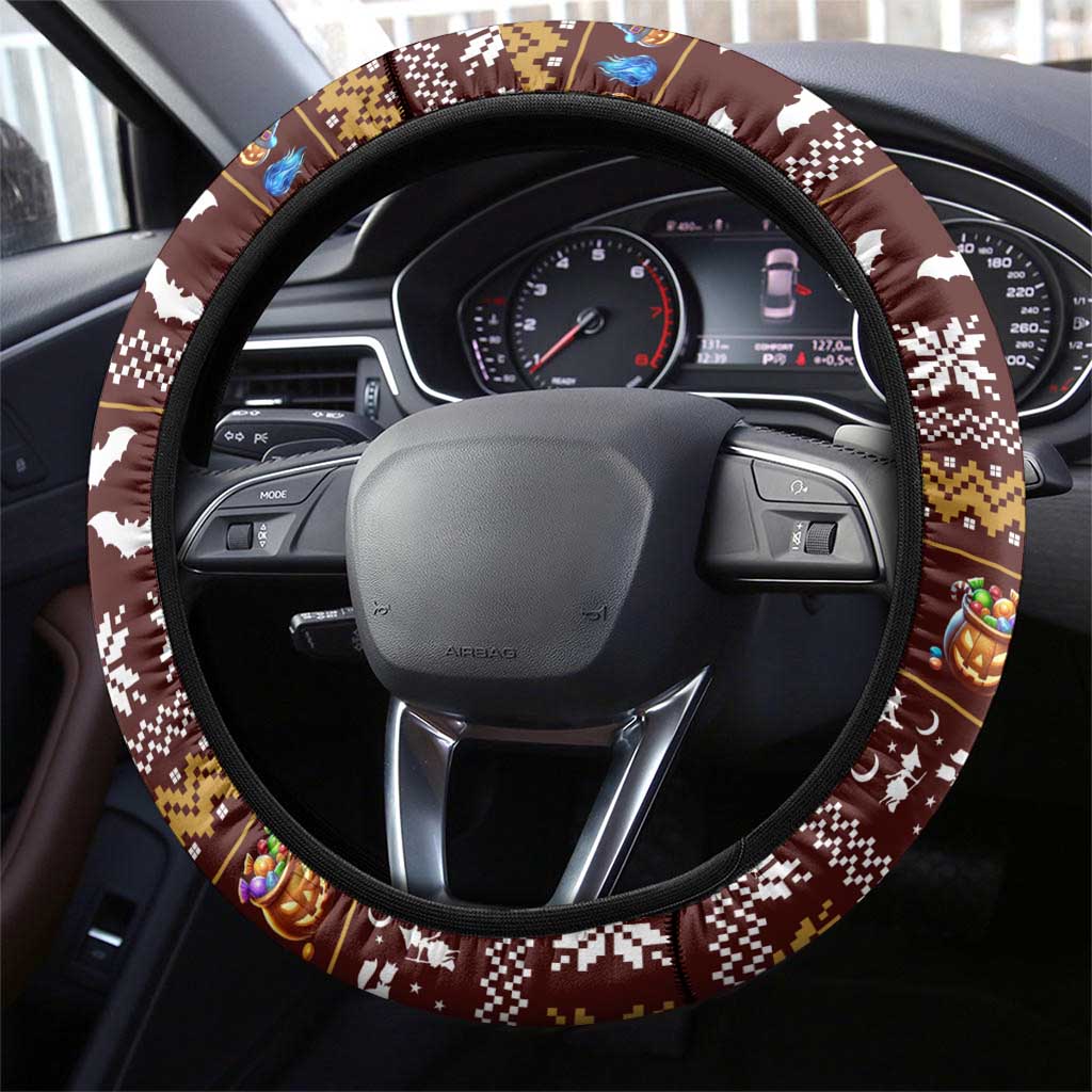 Affenpinscher Dog Halloween Christmas Steering Wheel Cover Xmas Holiday Patterns - Wonder Print Shop