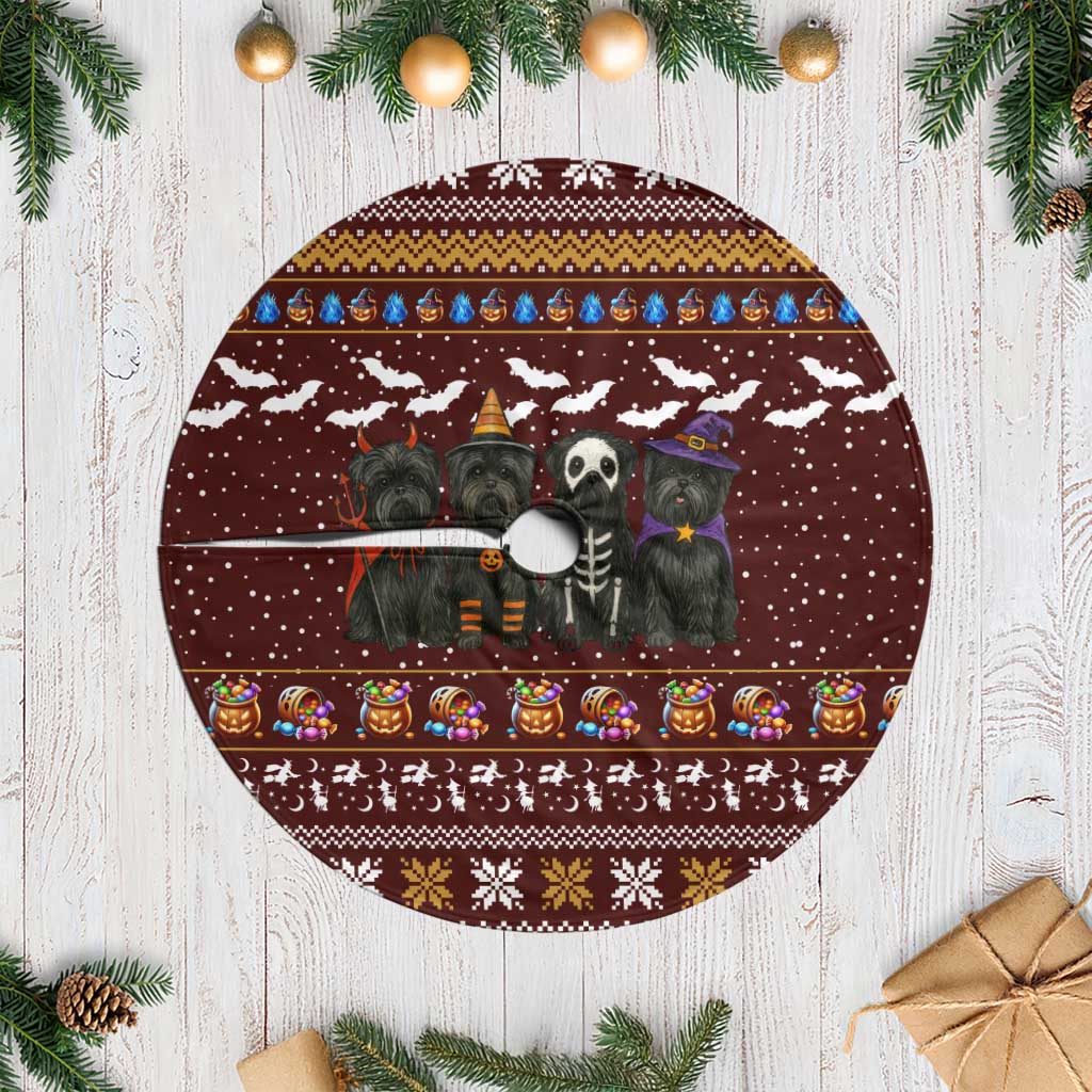 Affenpinscher Dog Halloween Christmas Tree Skirt Xmas Holiday Patterns - Wonder Print Shop