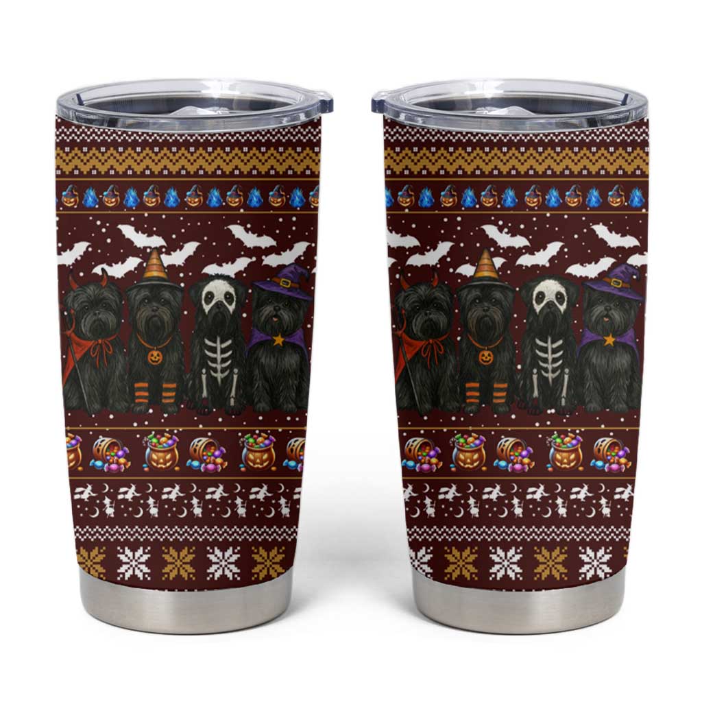 Affenpinscher Dog Halloween Christmas Tumbler Cup Xmas Holiday Patterns - Wonder Print Shop