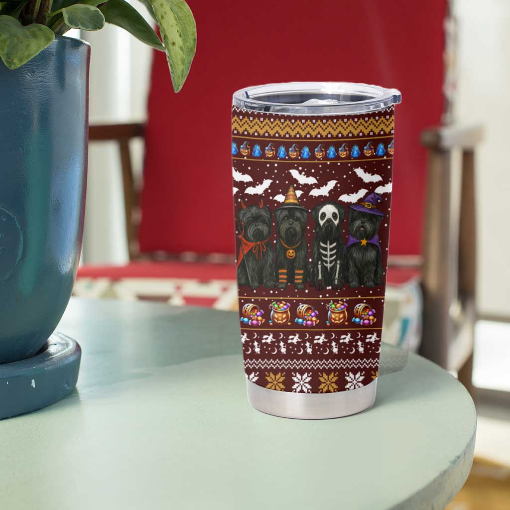 Affenpinscher Dog Halloween Christmas Tumbler Cup Xmas Holiday Patterns - Wonder Print Shop