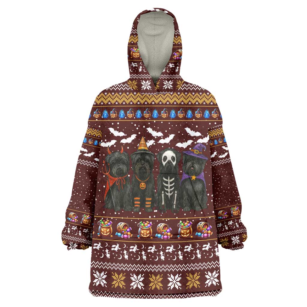 Affenpinscher Dog Halloween Christmas Wearable Blanket Hoodie Xmas Holiday Patterns - Wonder Print Shop