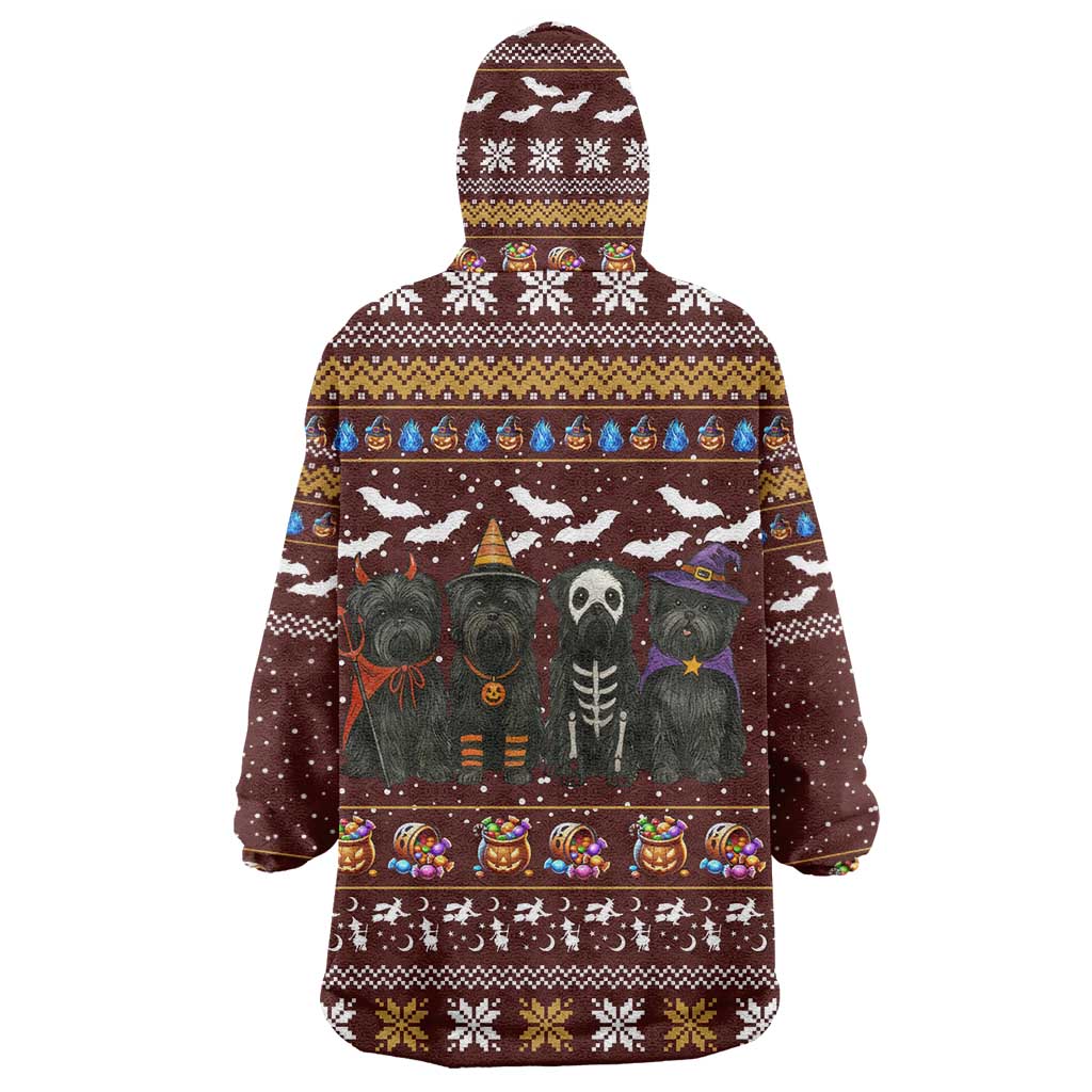 Affenpinscher Dog Halloween Christmas Wearable Blanket Hoodie Xmas Holiday Patterns - Wonder Print Shop