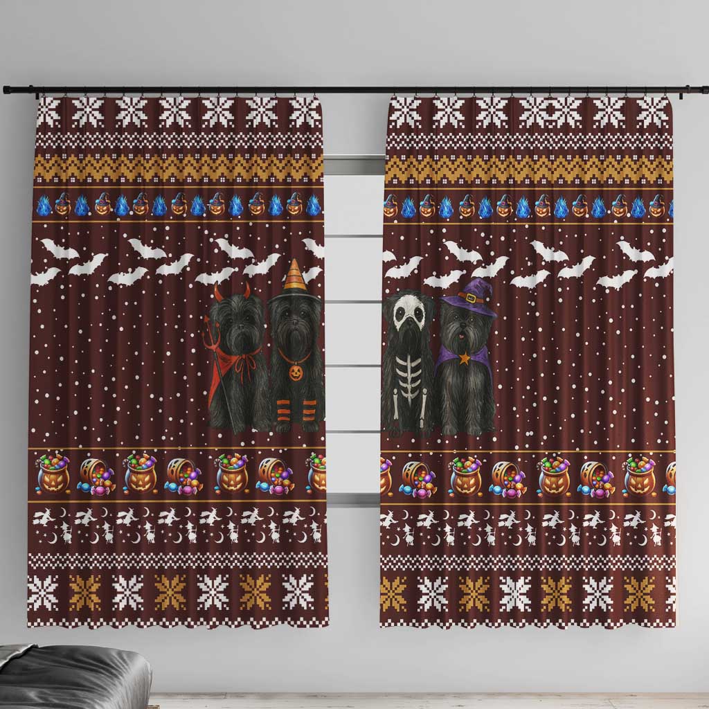 Affenpinscher Dog Halloween Christmas Window Curtain Xmas Holiday Patterns - Wonder Print Shop