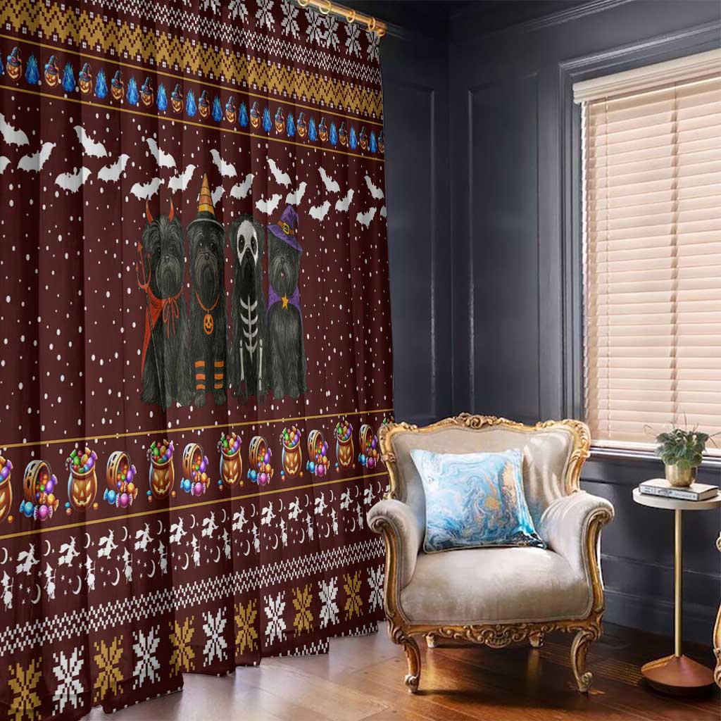 Affenpinscher Dog Halloween Christmas Window Curtain Xmas Holiday Patterns - Wonder Print Shop