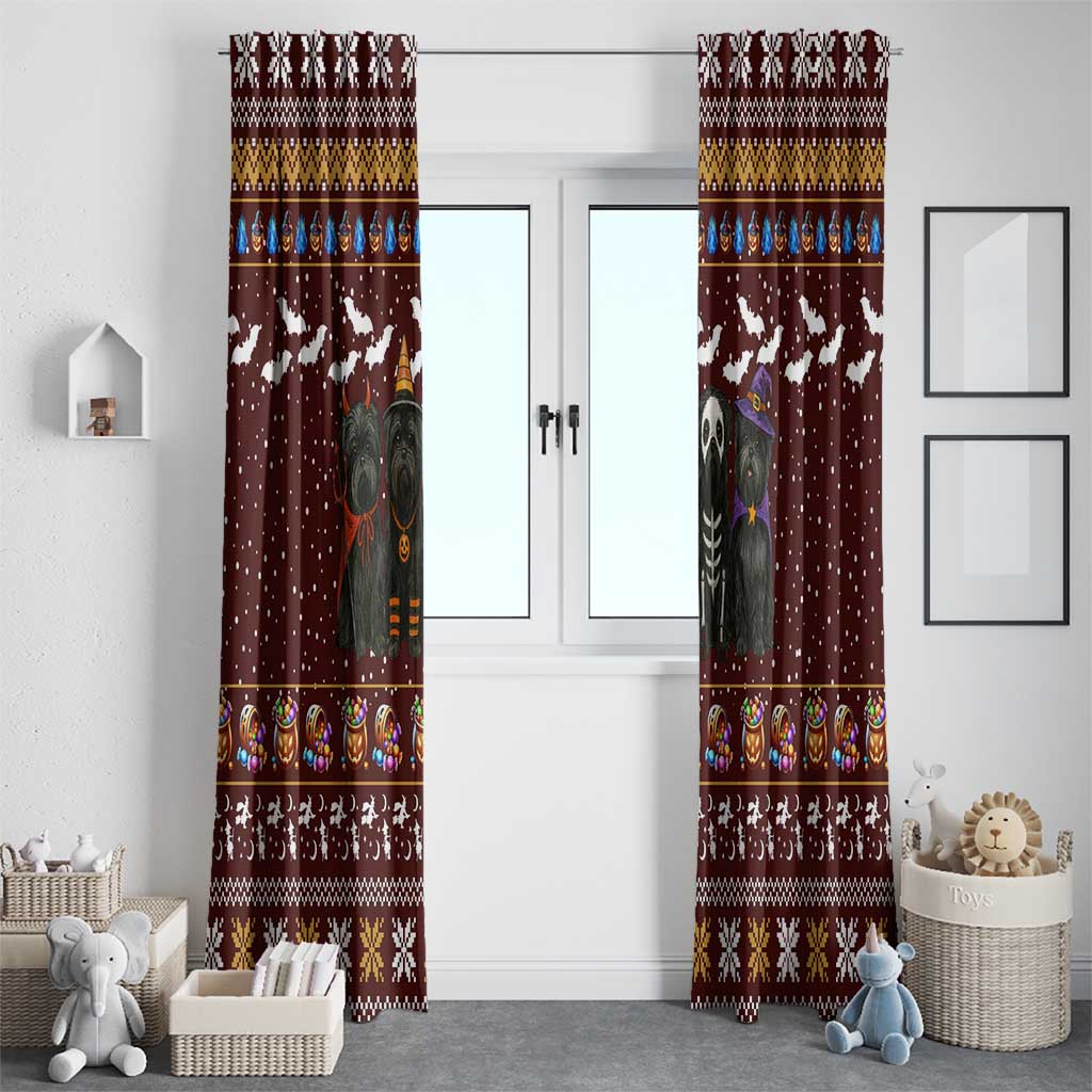 Affenpinscher Dog Halloween Christmas Window Curtain Xmas Holiday Patterns - Wonder Print Shop