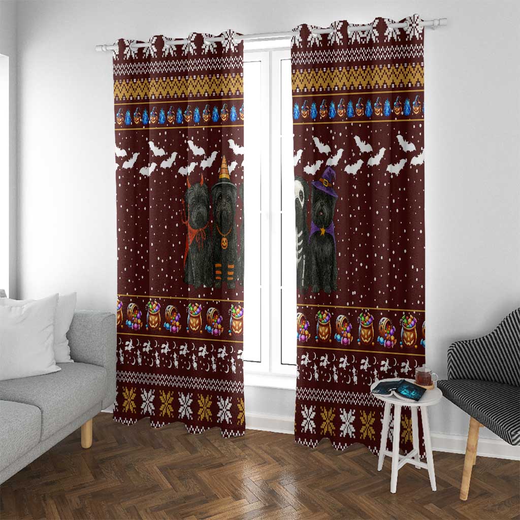 Affenpinscher Dog Halloween Christmas Window Curtain Xmas Holiday Patterns - Wonder Print Shop