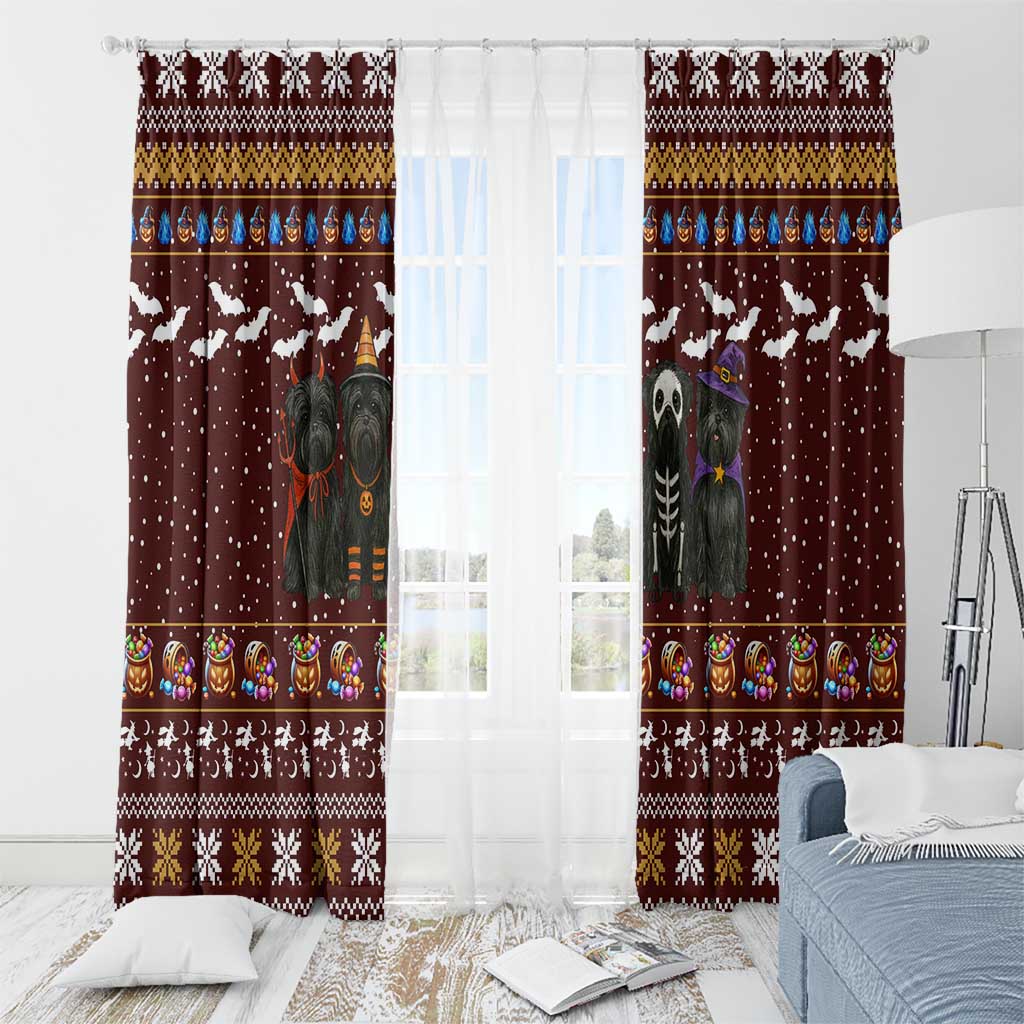Affenpinscher Dog Halloween Christmas Window Curtain Xmas Holiday Patterns - Wonder Print Shop