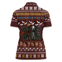 Affenpinscher Dog Halloween Christmas Women Polo Shirt Xmas Holiday Patterns - Wonder Print Shop