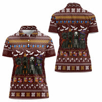 Affenpinscher Dog Halloween Christmas Women Polo Shirt Xmas Holiday Patterns - Wonder Print Shop