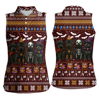 Affenpinscher Dog Halloween Christmas Women Sleeveless Polo Shirt Xmas Holiday Patterns - Wonder Print Shop