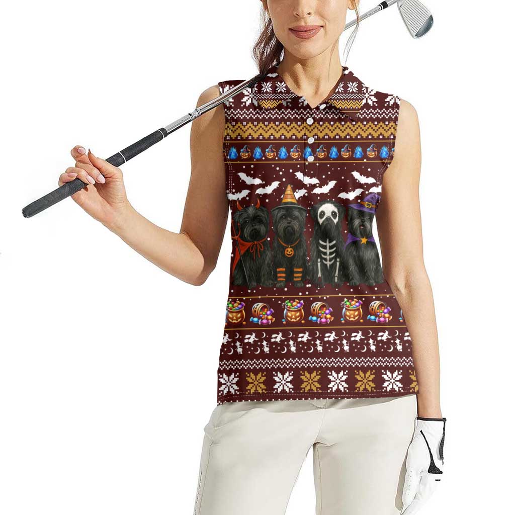 Affenpinscher Dog Halloween Christmas Women Sleeveless Polo Shirt Xmas Holiday Patterns - Wonder Print Shop