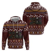 Affenpinscher Dog Halloween Christmas Zip Hoodie Xmas Holiday Patterns - Wonder Print Shop