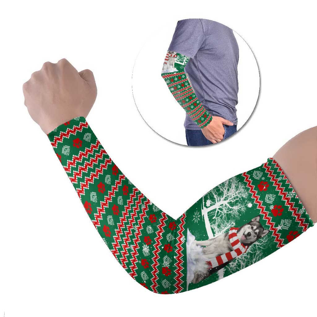 Alaskan Malamute Winter Tree Christmas Arm Sleeves Xmas Holiday Patterns - Wonder Print Shop