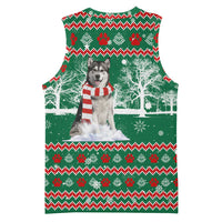 Alaskan Malamute Winter Tree Christmas Basketball Jersey Xmas Holiday Patterns - Wonder Print Shop