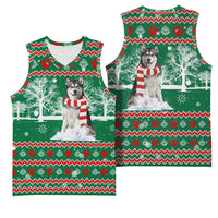 Alaskan Malamute Winter Tree Christmas Basketball Jersey Xmas Holiday Patterns - Wonder Print Shop