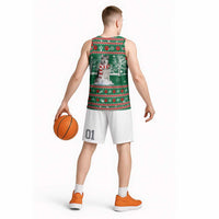Alaskan Malamute Winter Tree Christmas Basketball Jersey Xmas Holiday Patterns - Wonder Print Shop