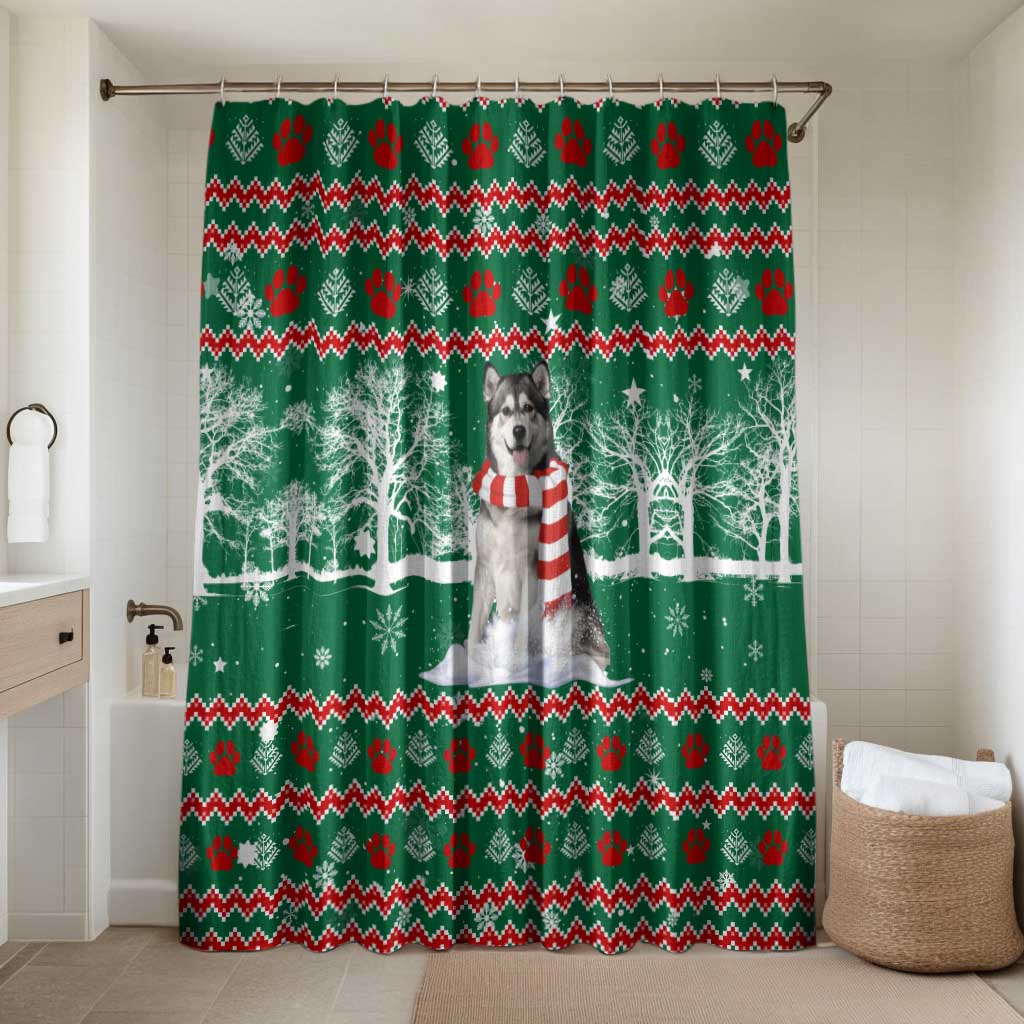 Alaskan Malamute Winter Tree Christmas Bathroom Set Xmas Holiday Patterns - Wonder Print Shop