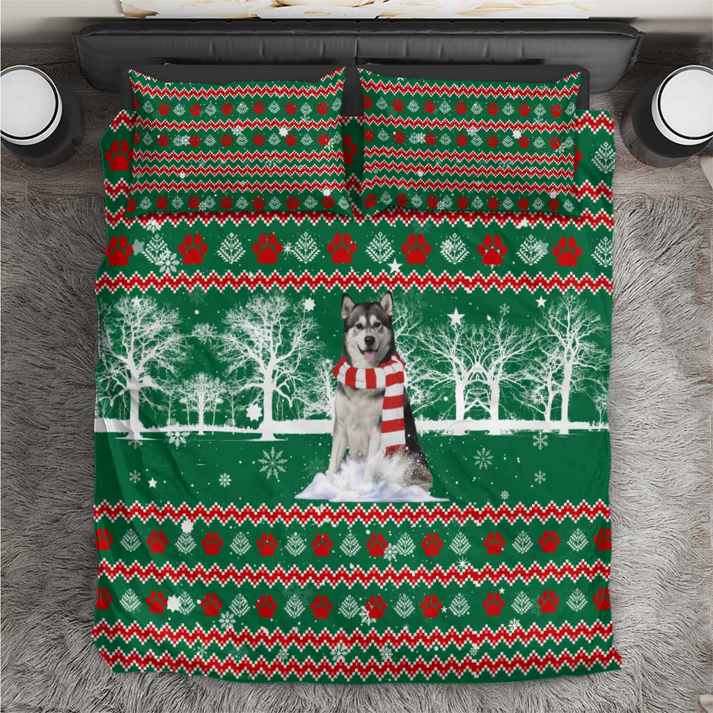 Alaskan Malamute Winter Tree Christmas Bedding Set Xmas Holiday Patterns - Wonder Print Shop