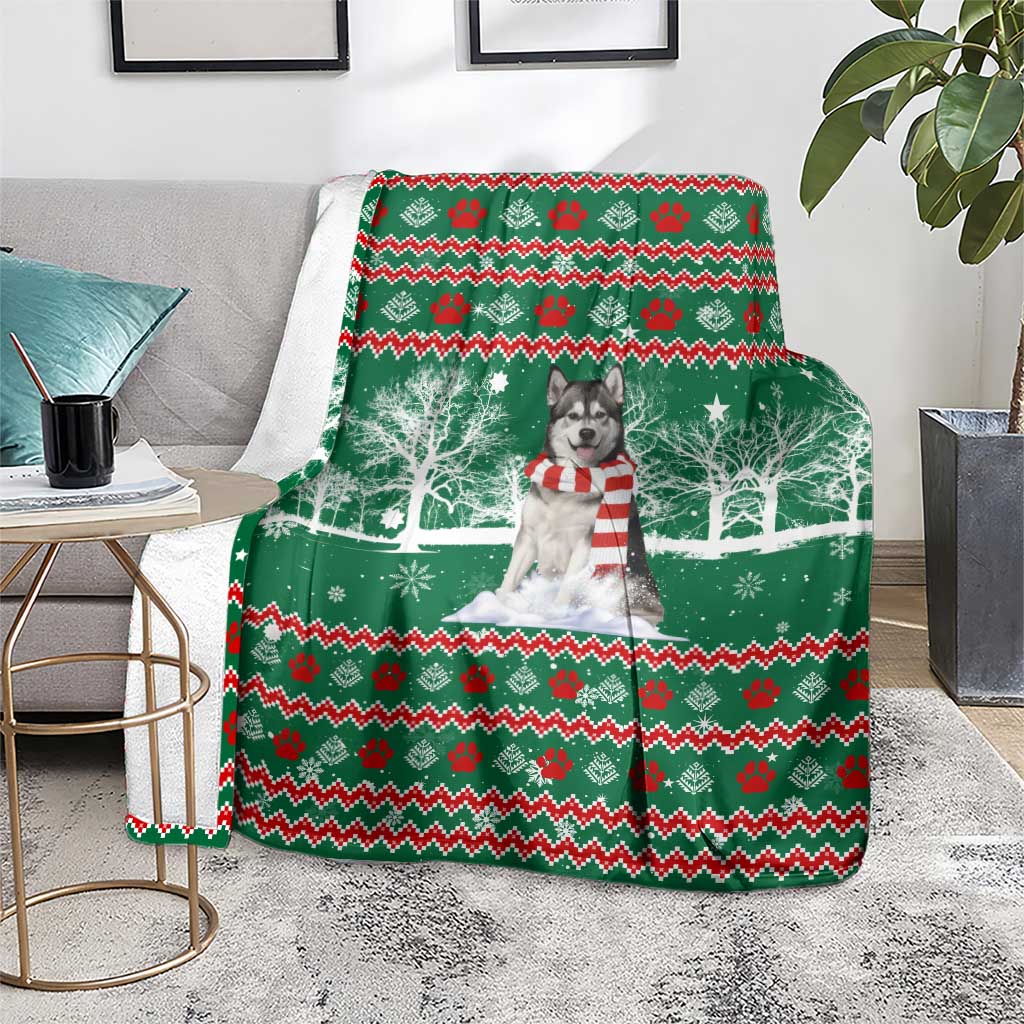 Alaskan Malamute Winter Tree Christmas Blanket Xmas Holiday Patterns - Wonder Print Shop