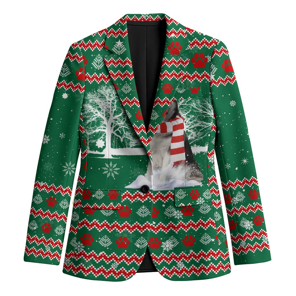 Alaskan Malamute Winter Tree Christmas Blazer Xmas Holiday Patterns - Wonder Print Shop