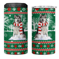 Alaskan Malamute Winter Tree Christmas 4 in 1 Can Cooler Tumbler Xmas Holiday Patterns - Wonder Print Shop