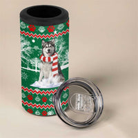 Alaskan Malamute Winter Tree Christmas 4 in 1 Can Cooler Tumbler Xmas Holiday Patterns - Wonder Print Shop