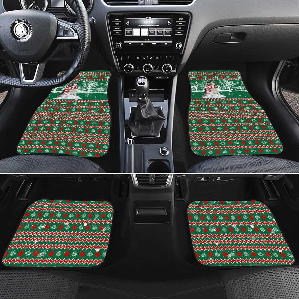 Alaskan Malamute Winter Tree Christmas Car Mats Xmas Holiday Patterns - Wonder Print Shop