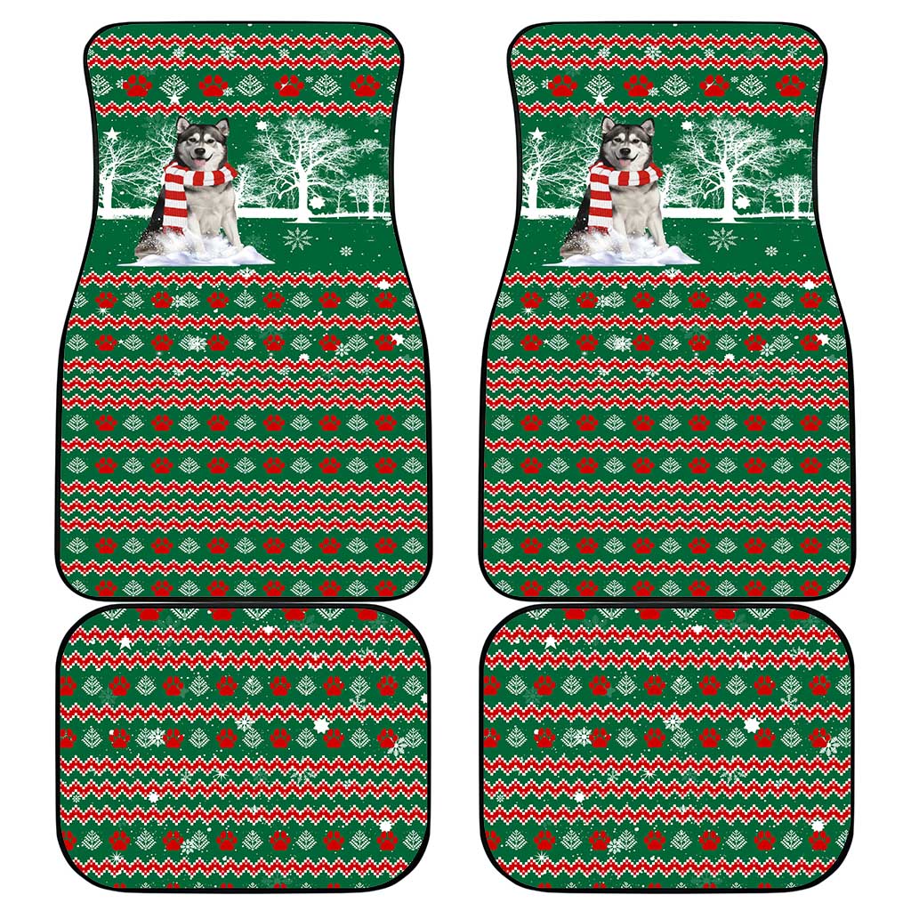 Alaskan Malamute Winter Tree Christmas Car Mats Xmas Holiday Patterns - Wonder Print Shop
