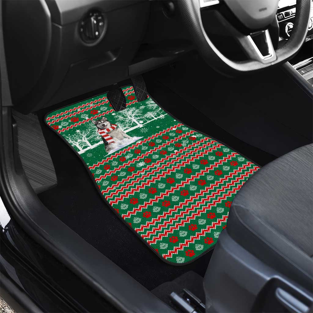 Alaskan Malamute Winter Tree Christmas Car Mats Xmas Holiday Patterns - Wonder Print Shop