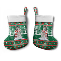 Alaskan Malamute Winter Tree Christmas Stocking Xmas Holiday Patterns - Wonder Print Shop