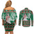Alaskan Malamute Winter Tree Christmas Couples Matching Off Shoulder Short Dress and Long Sleeve Button Shirt Xmas Holiday Patterns - Wonder Print Shop