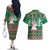 Alaskan Malamute Winter Tree Christmas Couples Matching Off The Shoulder Long Sleeve Dress and Hawaiian Shirt Xmas Holiday Patterns - Wonder Print Shop