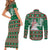 Alaskan Malamute Winter Tree Christmas Couples Matching Short Sleeve Bodycon Dress and Long Sleeve Button Shirt Xmas Holiday Patterns - Wonder Print Shop