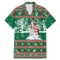 Alaskan Malamute Winter Tree Christmas Family Matching Mermaid Dress and Hawaiian Shirt Xmas Holiday Patterns - Wonder Print Shop