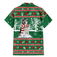 Alaskan Malamute Winter Tree Christmas Family Matching Mermaid Dress and Hawaiian Shirt Xmas Holiday Patterns - Wonder Print Shop