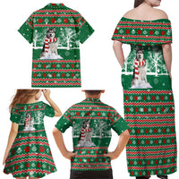 Alaskan Malamute Winter Tree Christmas Family Matching Off Shoulder Maxi Dress and Hawaiian Shirt Xmas Holiday Patterns - Wonder Print Shop