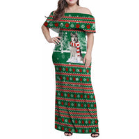 Alaskan Malamute Winter Tree Christmas Family Matching Off Shoulder Maxi Dress and Hawaiian Shirt Xmas Holiday Patterns - Wonder Print Shop