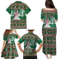Alaskan Malamute Winter Tree Christmas Family Matching Puletasi and Hawaiian Shirt Xmas Holiday Patterns - Wonder Print Shop