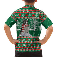 Alaskan Malamute Winter Tree Christmas Family Matching Summer Maxi Dress and Hawaiian Shirt Xmas Holiday Patterns - Wonder Print Shop