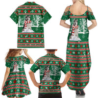 Alaskan Malamute Winter Tree Christmas Family Matching Summer Maxi Dress and Hawaiian Shirt Xmas Holiday Patterns - Wonder Print Shop