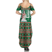 Alaskan Malamute Winter Tree Christmas Family Matching Summer Maxi Dress and Hawaiian Shirt Xmas Holiday Patterns - Wonder Print Shop