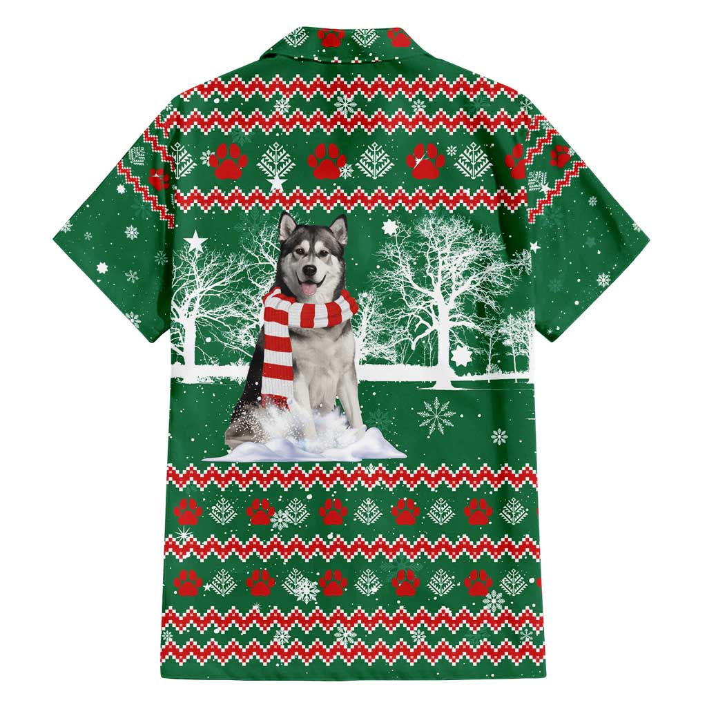 Alaskan Malamute Winter Tree Christmas Family Matching Tank Maxi Dress and Hawaiian Shirt Xmas Holiday Patterns - Wonder Print Shop