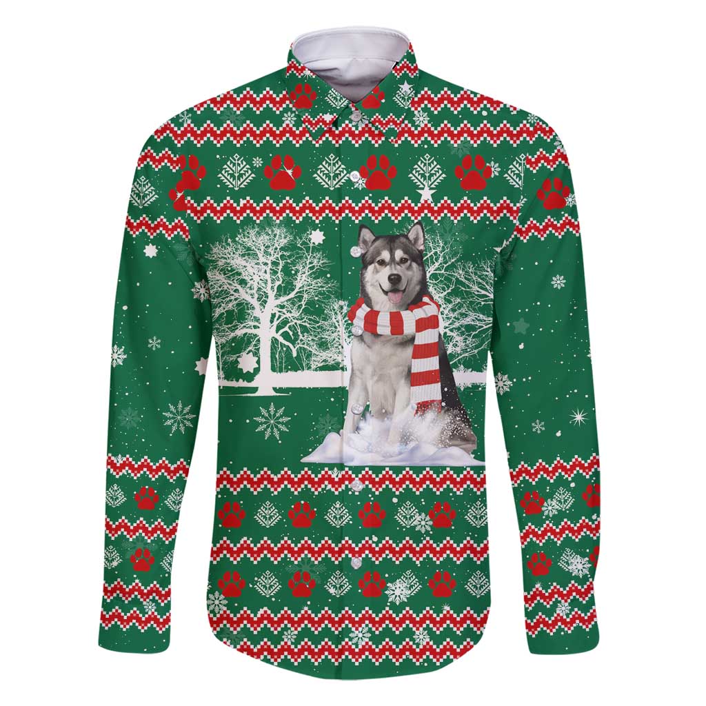 Alaskan Malamute Winter Tree Christmas Family Matching Tank Maxi Dress and Hawaiian Shirt Xmas Holiday Patterns - Wonder Print Shop