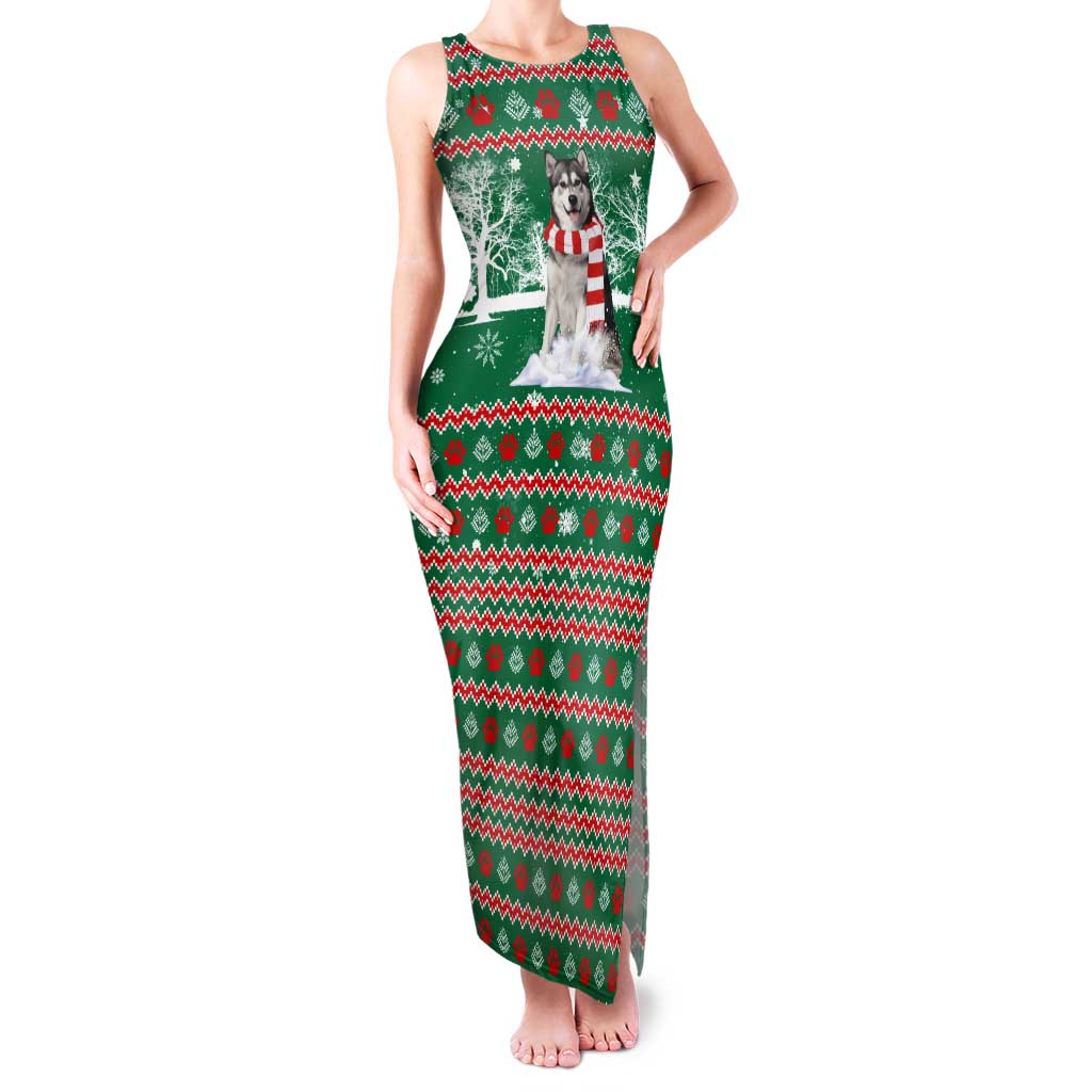 Alaskan Malamute Winter Tree Christmas Family Matching Tank Maxi Dress and Hawaiian Shirt Xmas Holiday Patterns - Wonder Print Shop