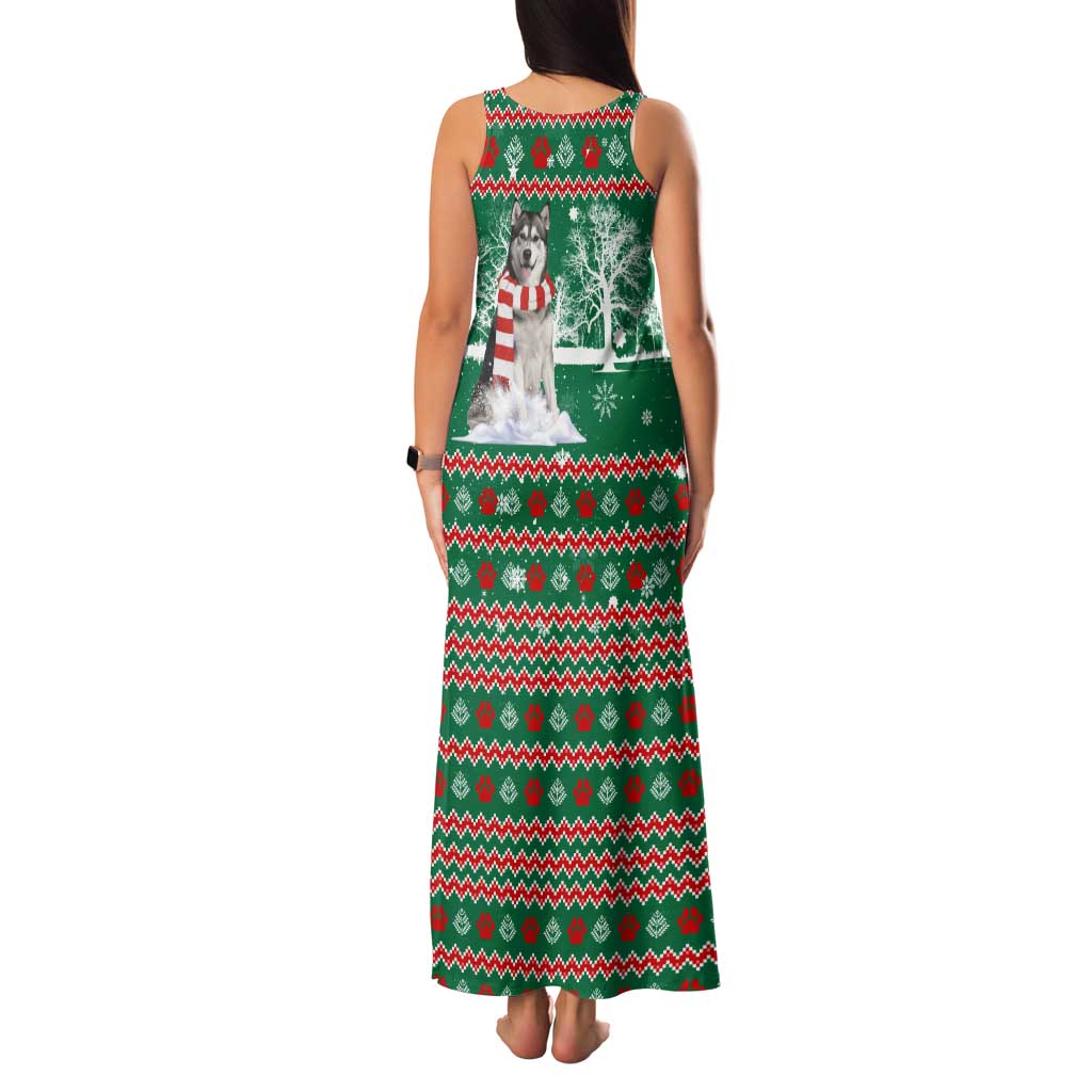 Alaskan Malamute Winter Tree Christmas Family Matching Tank Maxi Dress and Hawaiian Shirt Xmas Holiday Patterns - Wonder Print Shop