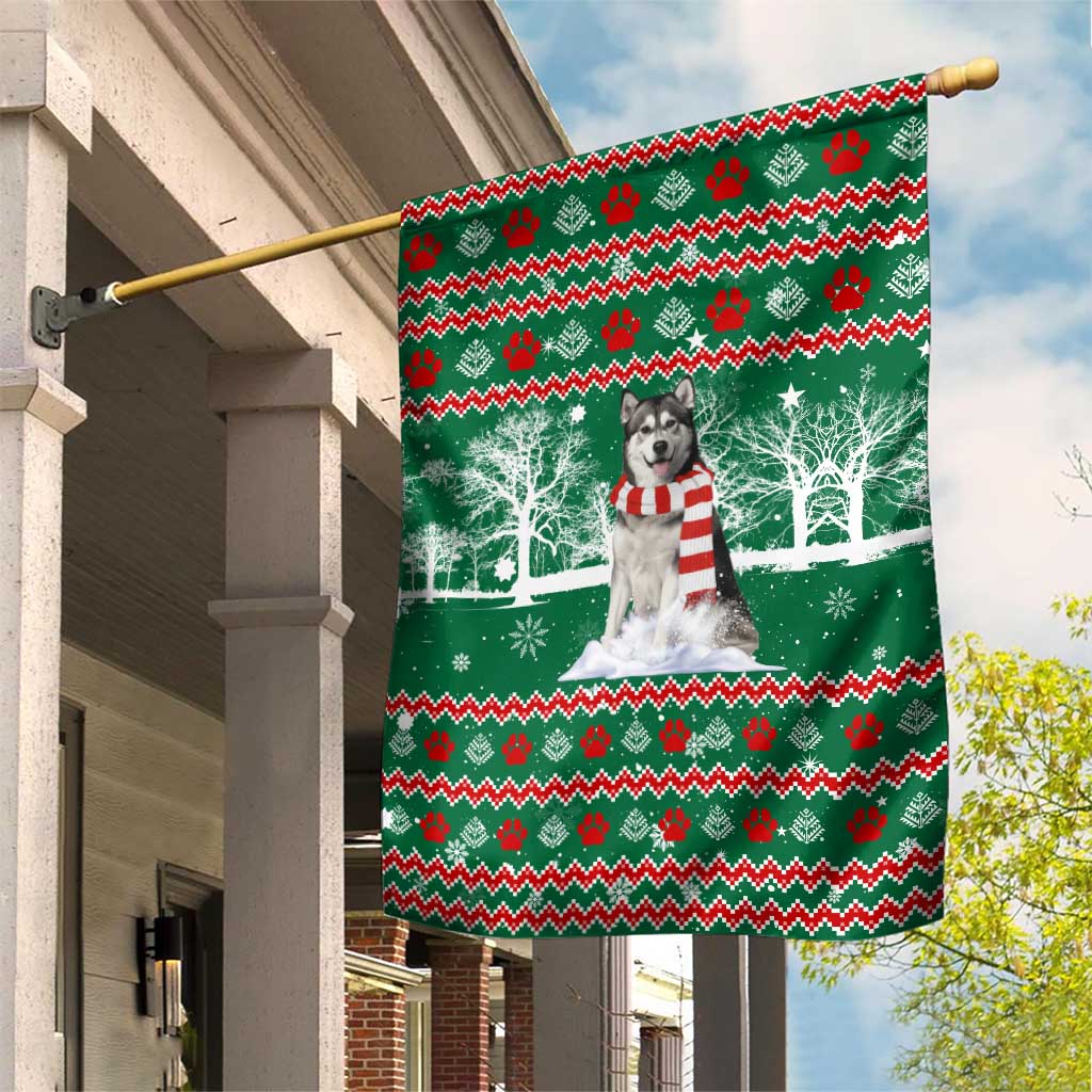 Alaskan Malamute Winter Tree Christmas Garden Flag Xmas Holiday Patterns - Wonder Print Shop